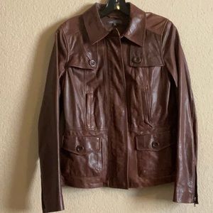 Brown leather jacket